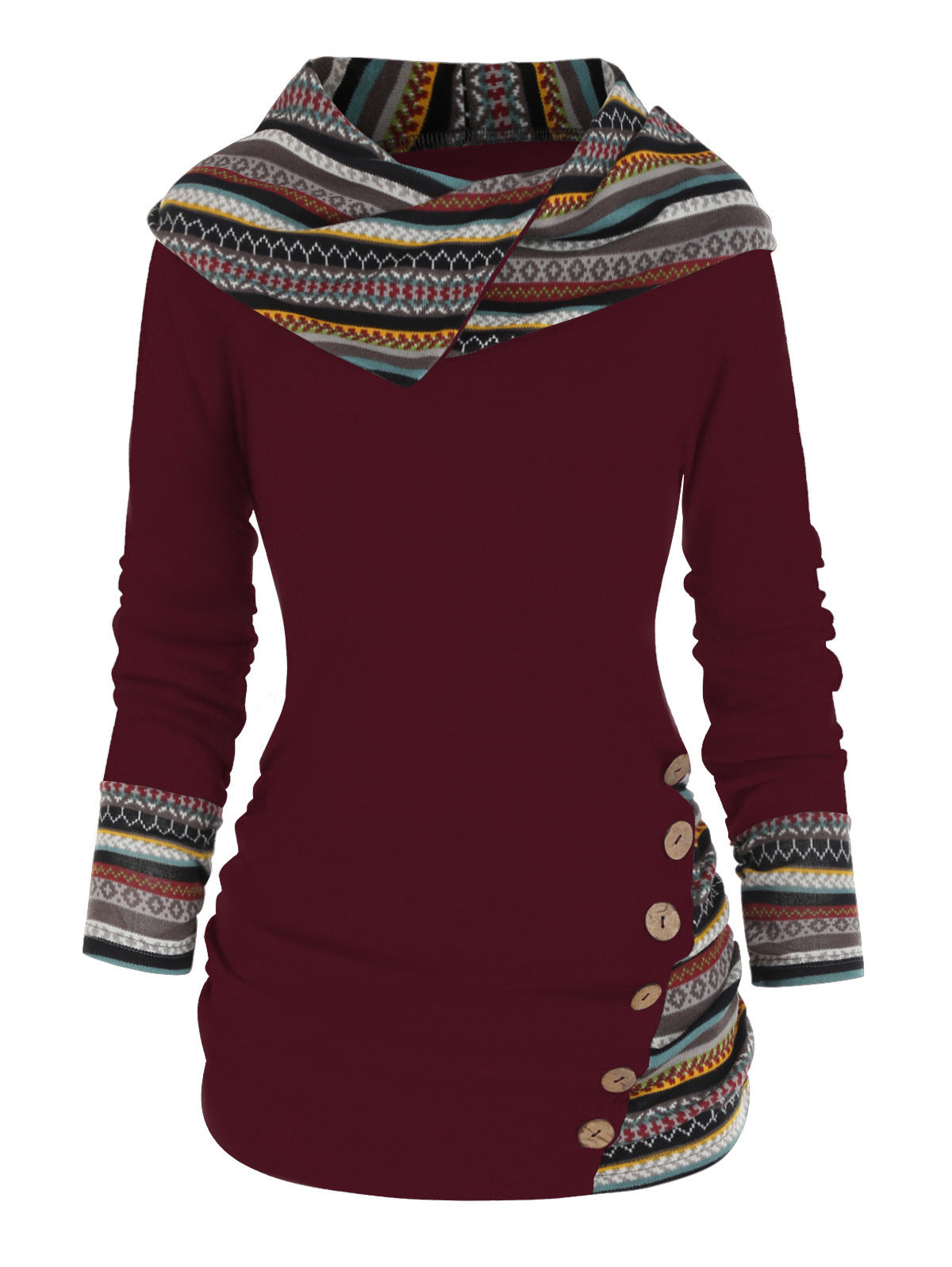 Boho-patchworkhoodie voor dames