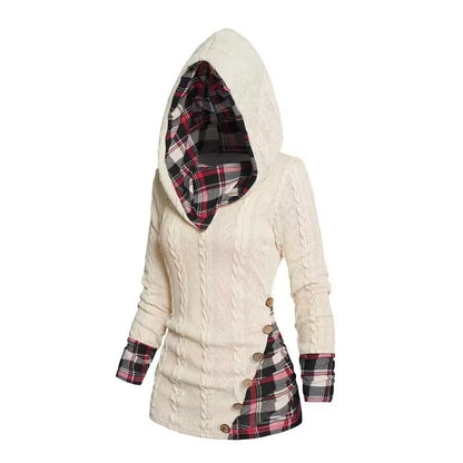 Elena | Highland gebreide patchwork hoodie
