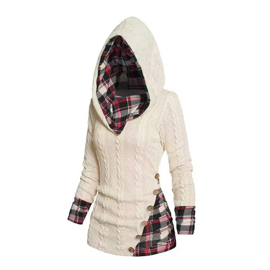 Elena | Highland gebreide patchwork hoodie
