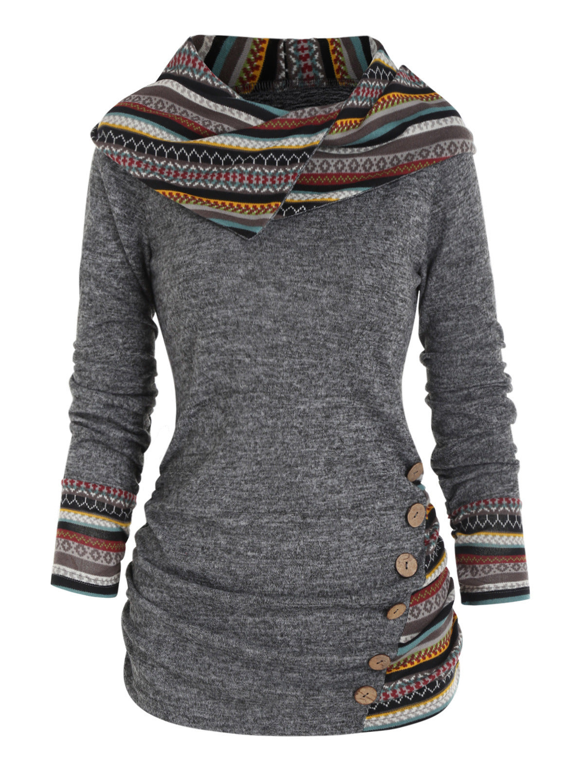 Boho-patchworkhoodie voor dames