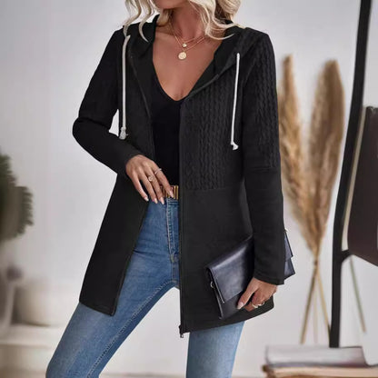 Mia | Strak grijs vest met capuchon