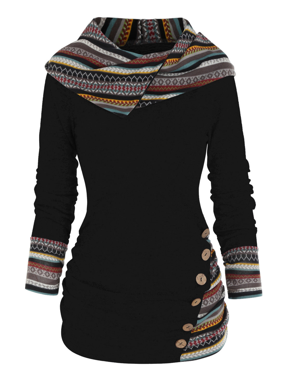 Boho-patchworkhoodie voor dames