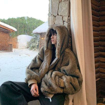 Met bont gevoerde thermische jas