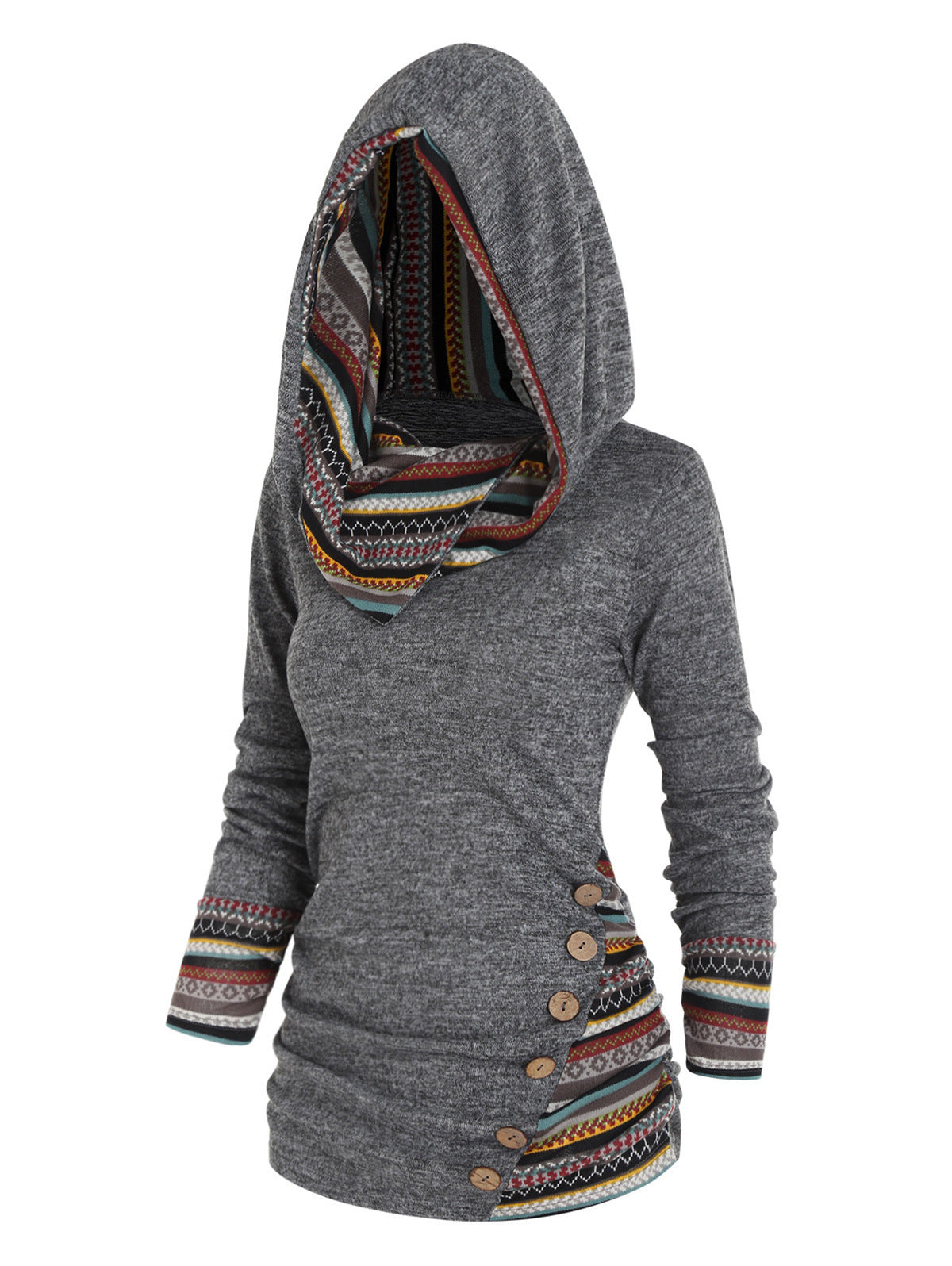 Boho-patchworkhoodie voor dames