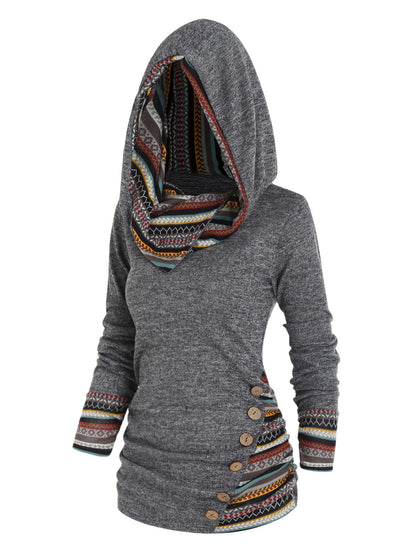 Boho-patchworkhoodie voor dames