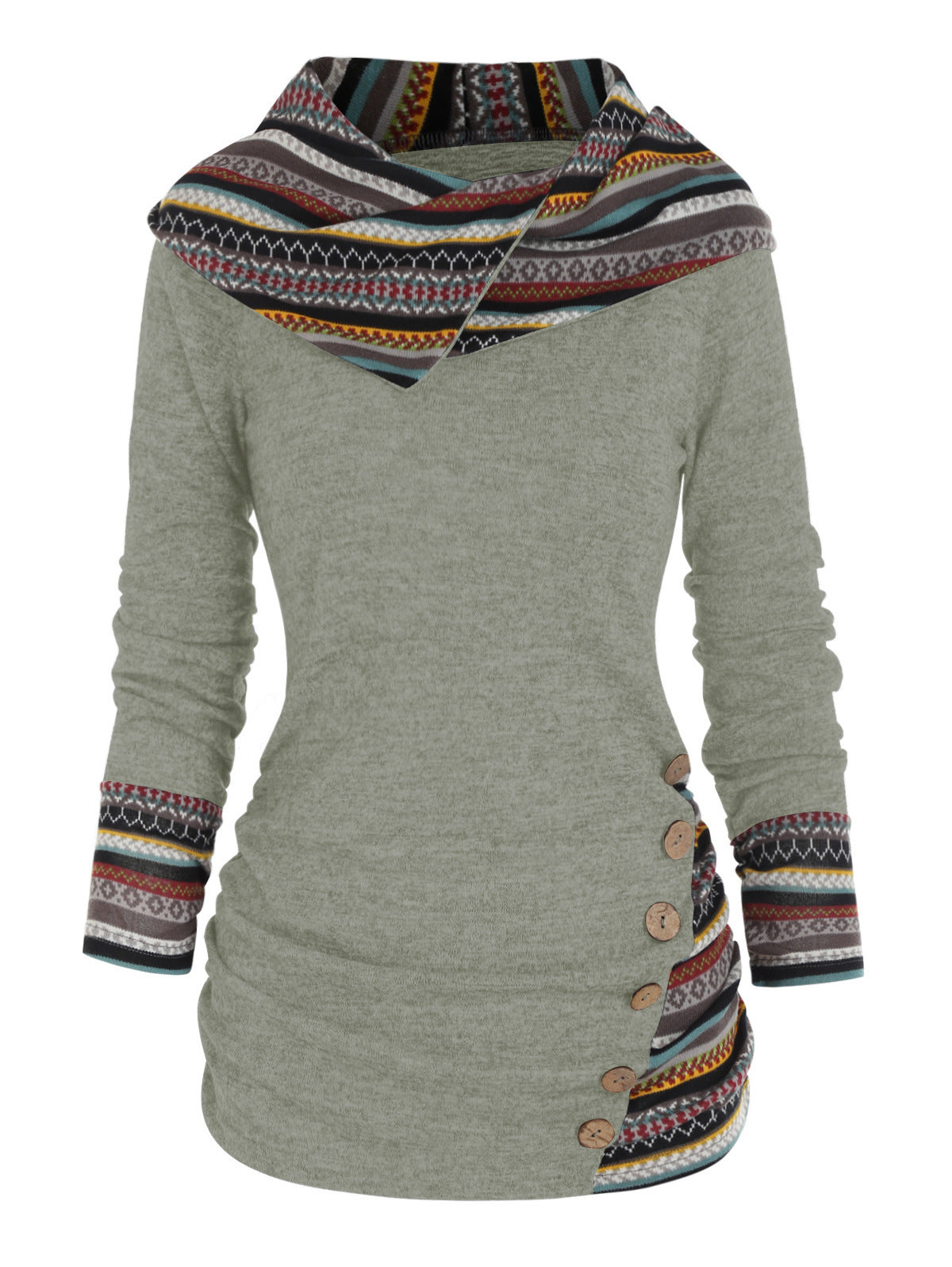 Boho-patchworkhoodie voor dames