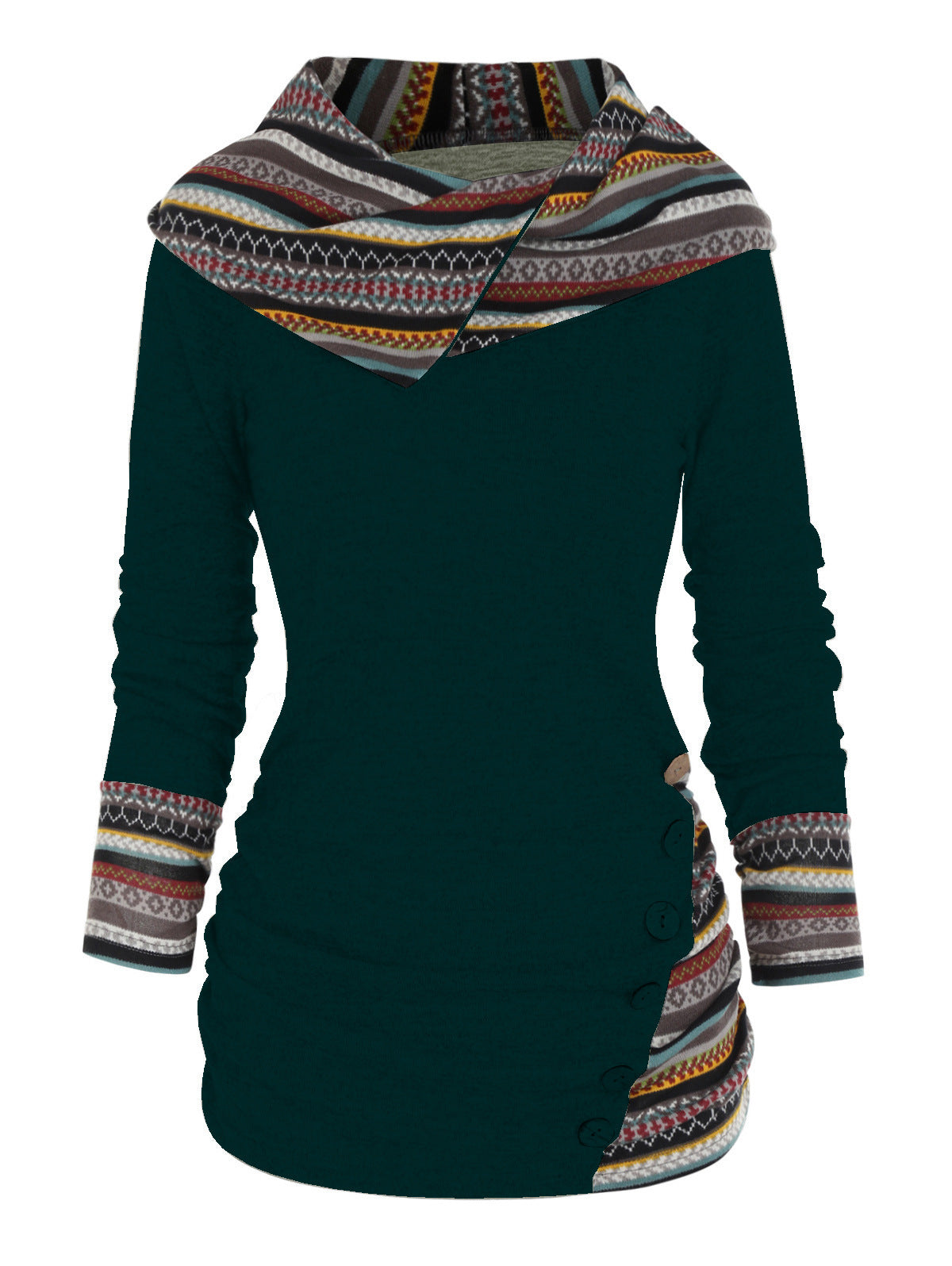 Boho-patchworkhoodie voor dames
