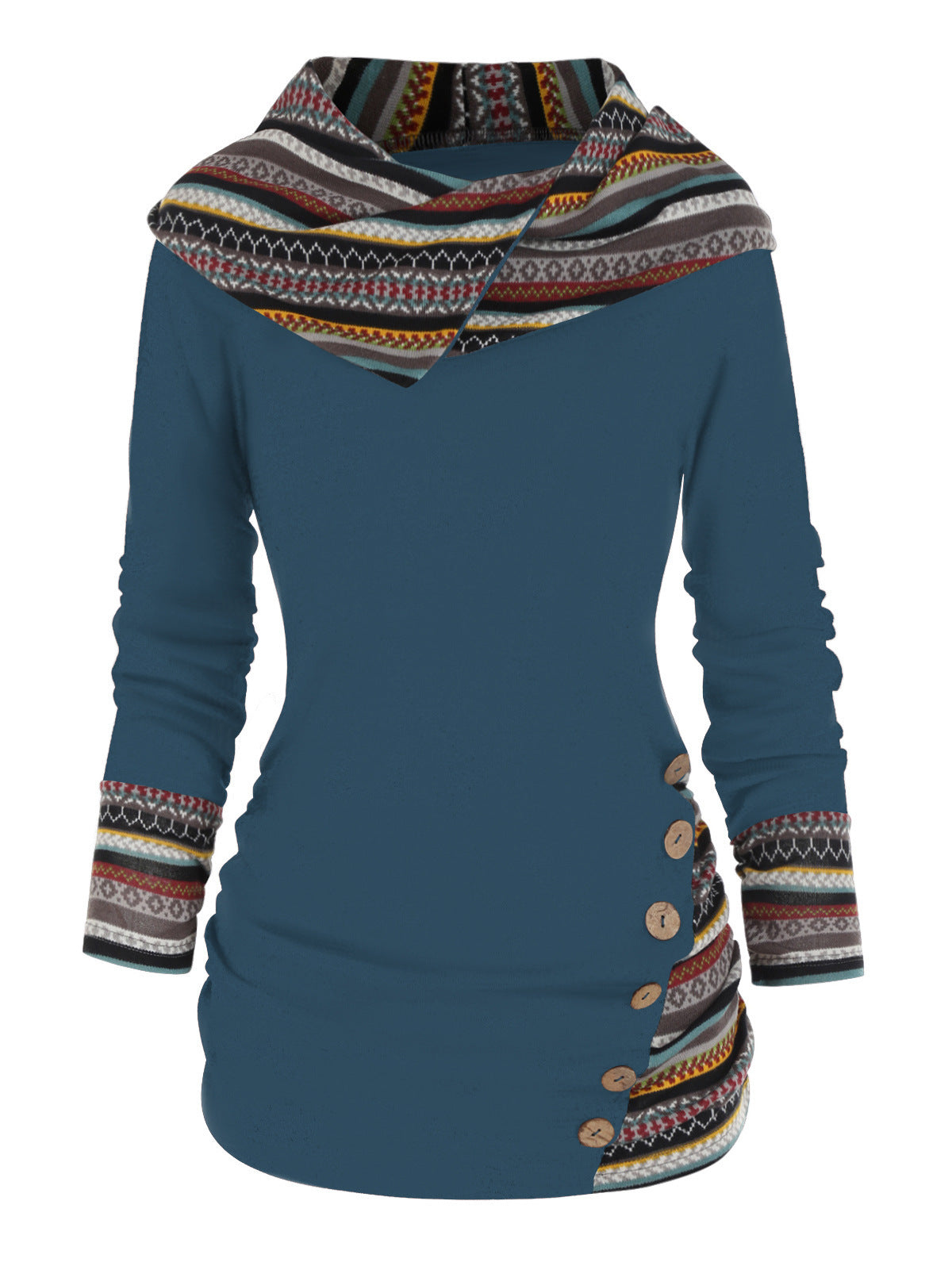 Boho-patchworkhoodie voor dames