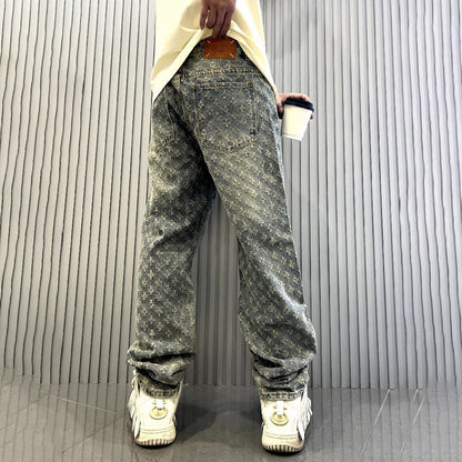 Jacquard-denimjeans