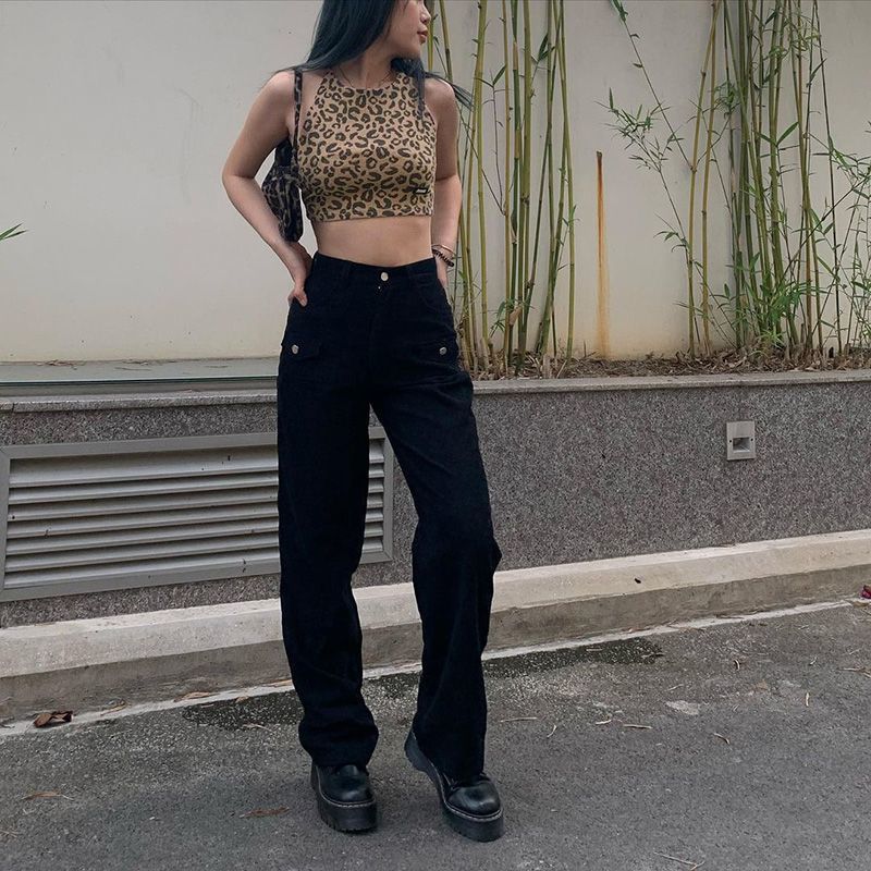 Rugloze top met luipaardprint